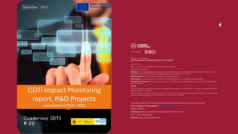 CDTI Impact Monitoring report. R&D Projects completed in 2021-2022.