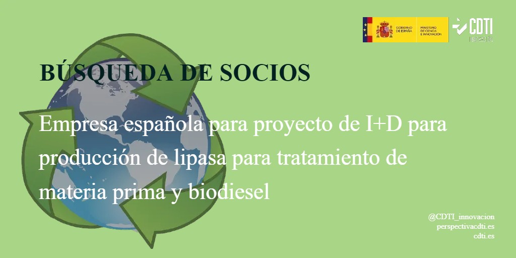 El CDTI Innovación difunde una nueva búsqueda de una empresa española para colaborar con Egipto en el desarrollo de lipasa de gran calidad