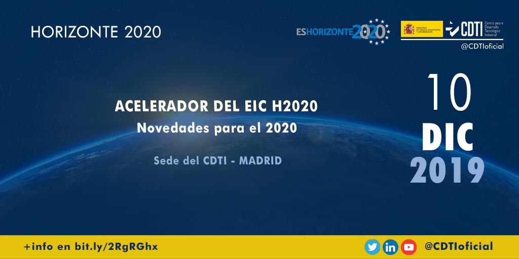 HORIZONTE 2020 |@CDTIoficial presenta las novedades del Programa Acelerador del Consejo Europeo de Innovación en #Madrid