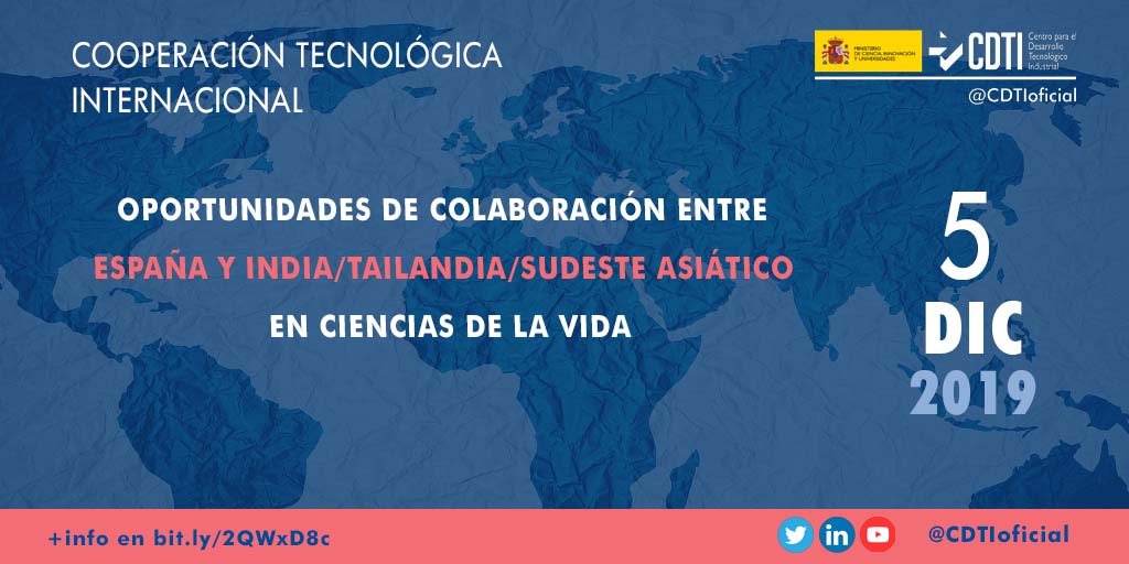 COOPERACIÓN TECNOLÓGICA INTERNACIONAL | @CDTIoficial promueve oportunidades de cooperación tecnológica con países asiáticos en el ámbito de Ciencias de la Vida