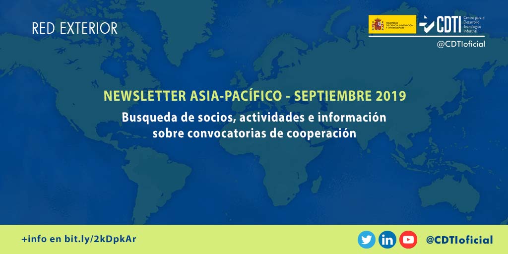 RED EXTERIOR | @CDTIoficial publica una nueva newsletter con noticias de Asia-Pacífico