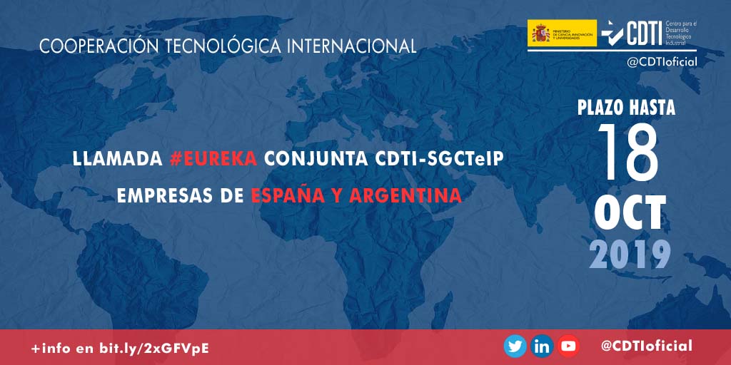 COOPERACIÓN TECNOLÓGICA INTERNACIONAL | Abierta la nueva Llamada EUREKA del Programa Bilateral entre España y Argentina