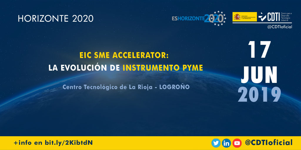 HORIZONTE 2020 | @CDTIoficial presenta en #Logroño las oportunidades a través del EIC SME Accelerator para empresas riojanas