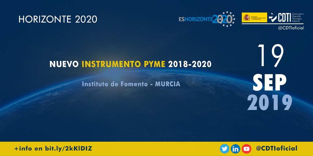 HORIZONTE 2020 | @CDTIoficial participa en la jornada sobre el nuevo #InstrumentoPYME en #Murcia