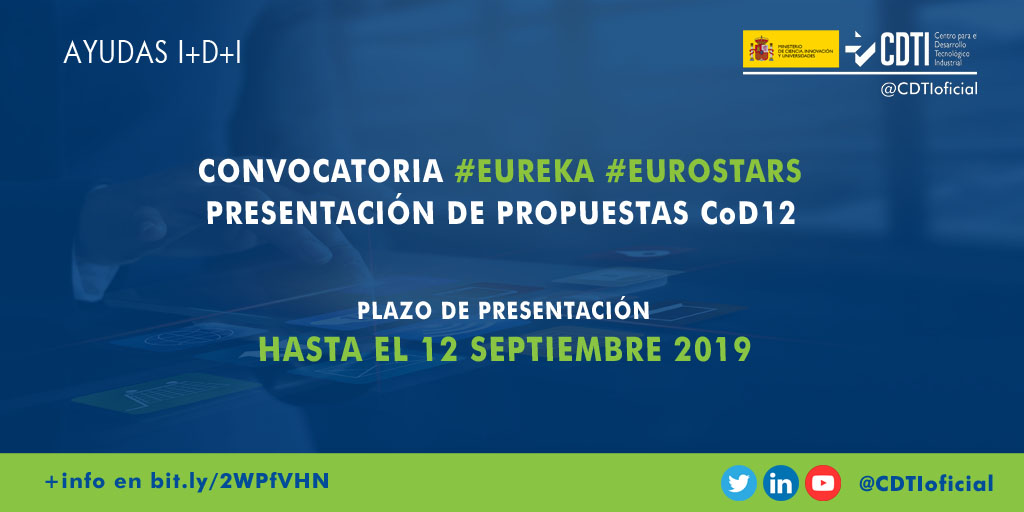 AYUDAS I+D+I | Abierto hasta el 12 de septiembre el plazo para presentar propuestas al Programa #EUROSTARS para #pymes intensivas en I+D+I