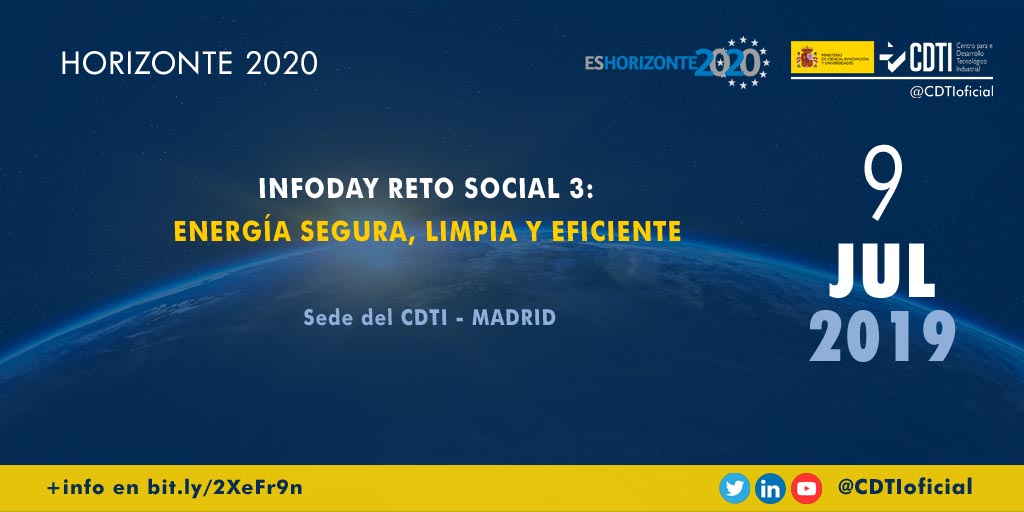 HORIZONTE 2020 | @CDTIoficial presenta las próximas convocatorias del Reto Social 3 en energías renovables y en captura y almacenamiento de CO2