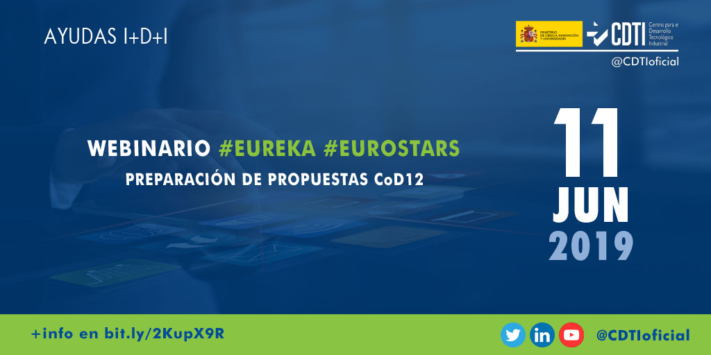 AYUDAS I+D+I | @CDTIoficial organiza un seminario online sobre el Programa #EUROSTARS para #pymes