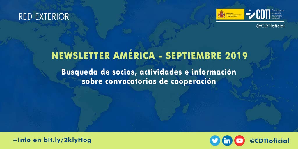 RED EXTERIOR | Disponible la nueva newsletter de septiembre de @CDTIoficial con noticias sobre #innovación y #tecnología en América