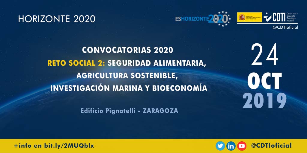 HORIZONTE 2020 | @CDTIoficial presenta las convocatorias para 2020 del Reto Social 2 en #Zaragoza