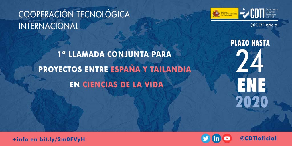 COOPERACIÓN TECNOLÓGICA INTERNACIONAL | @CDTIoficial refuerza la cooperación tecnológica con Tailandia en el marco de #Bio Business & Investment Asia 2019