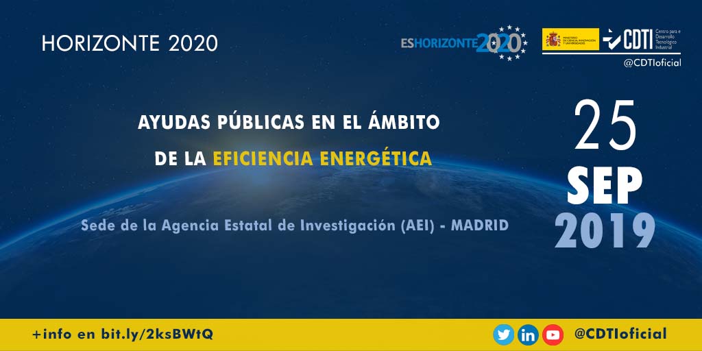 HORIZONTE 2020 | @CDTIoficial presenta las ayudas disponibles en el ámbito de la eficiencia energética en #Madrid