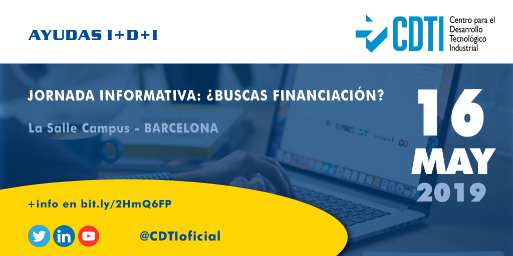 AYUDAS I+D+I | @CDTIoficial presenta sus líneas de apoyo a las empresas innovadoras en #Barcelona