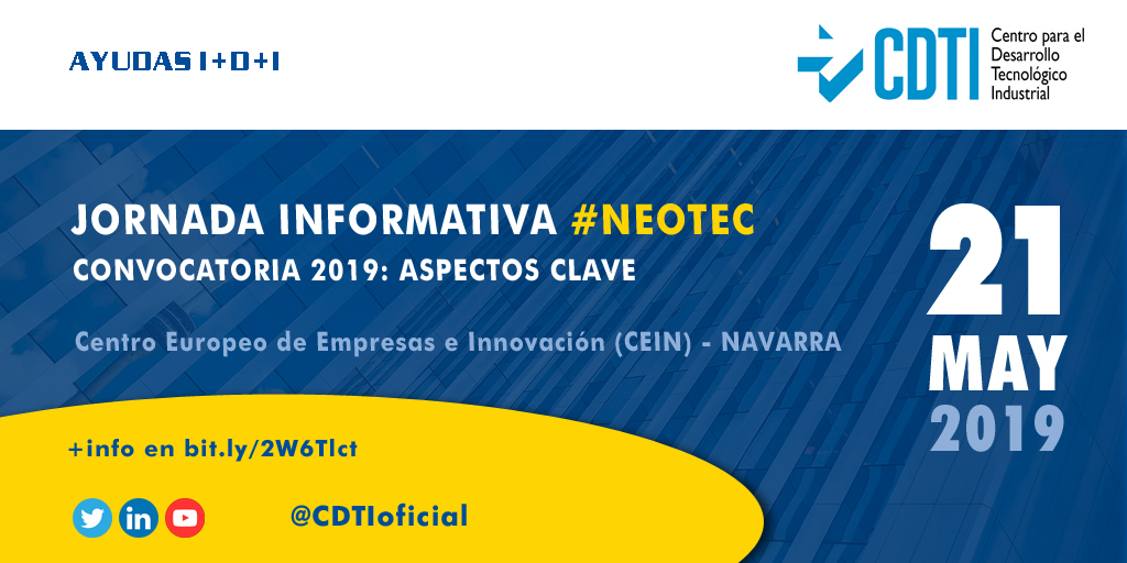 AYUDAS I+D+I | @CDTIoficial presenta en #Navarra la convocatoria 2019 del Programa #Neotec