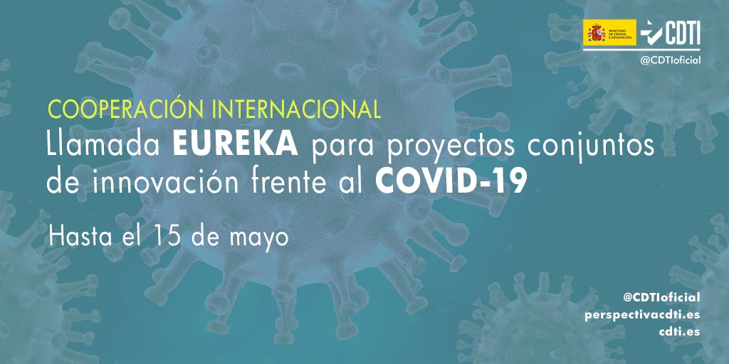 Abierta la nueva llamada EUREKA para proyectos de cooperación tecnológica que respondan a las necesidades planteadas por el COVID-19