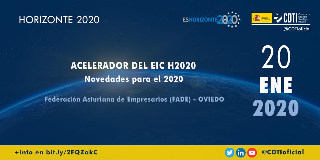 HORIZONTE 2020 | @CDTIoficial presenta las novedades del programa EIC Accelerator en #Oviedo