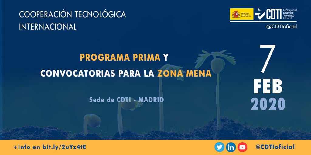 COOPERACIÓN TECNOLÓGICA INTERNACIONAL | @CDTIoficial presenta las convocatorias del programa PRIMA en #Madrid