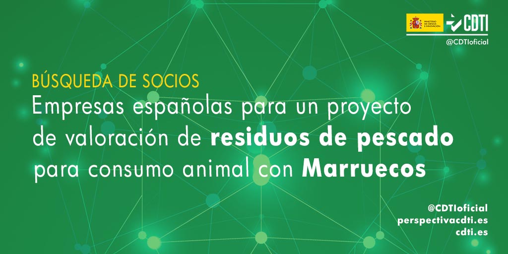 Búsqueda de socios españoles para colaborar en un proyecto bilateral hispano-marroquí de I+D de valorización de residuos de pescado para consumo animal