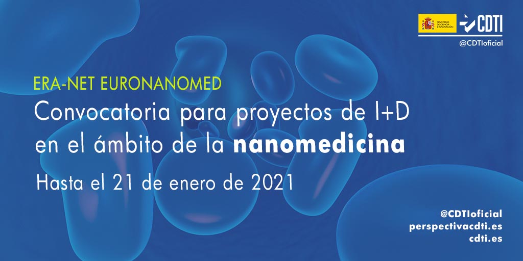 Abierta la convocatoria 2021 de la ERA-NET EuroNanoMed para proyectos de cooperación tecnológica en el ámbito de la nanomedicina