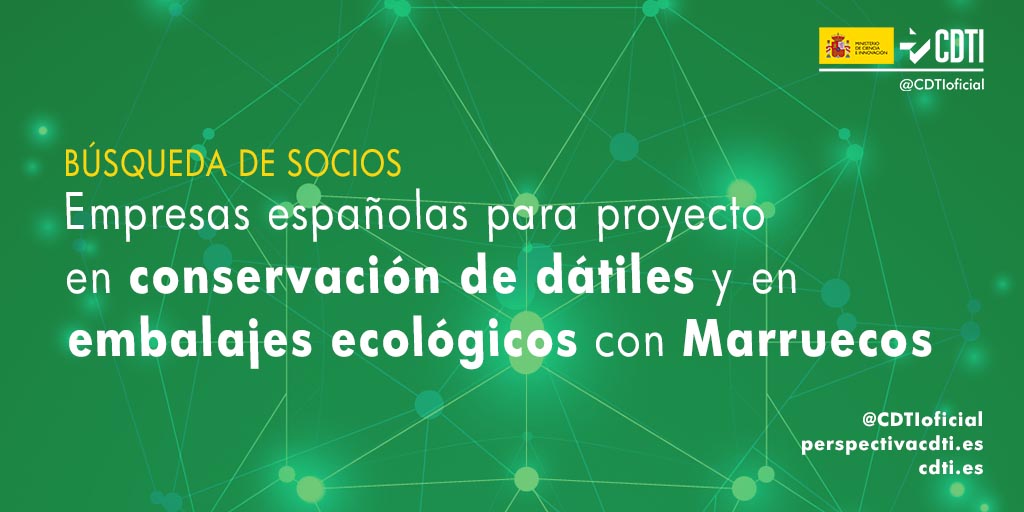 Búsqueda de empresa española para proyecto bilateral hispano-marroquí de I+D en conservación de dátiles y en embalajes ecológicos