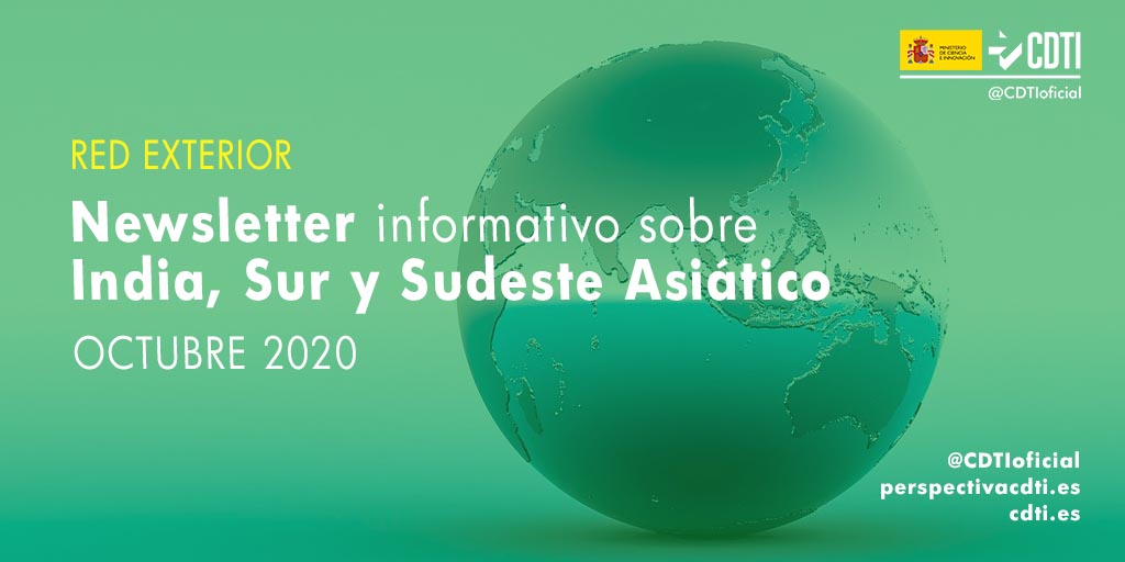 EL CDTI publica una nueva newsletter con noticias sobre innovación y tecnología en India, Sur de Asia y Sudeste Asiático