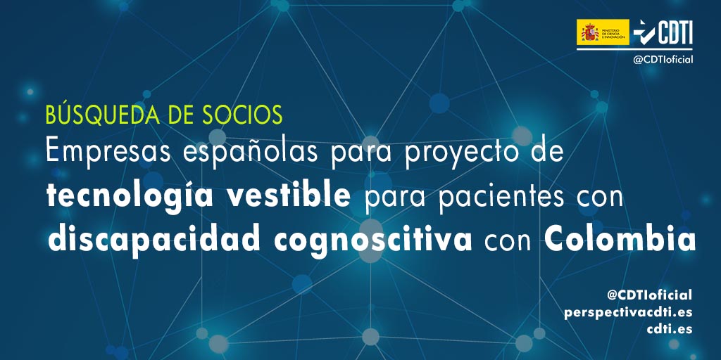 Búsqueda de socios españoles para participar en proyecto de cooperación tecnológica con Colombia para el desarrollo de una herramienta de telemedicina en pacientes con discapacidad cognoscitiva