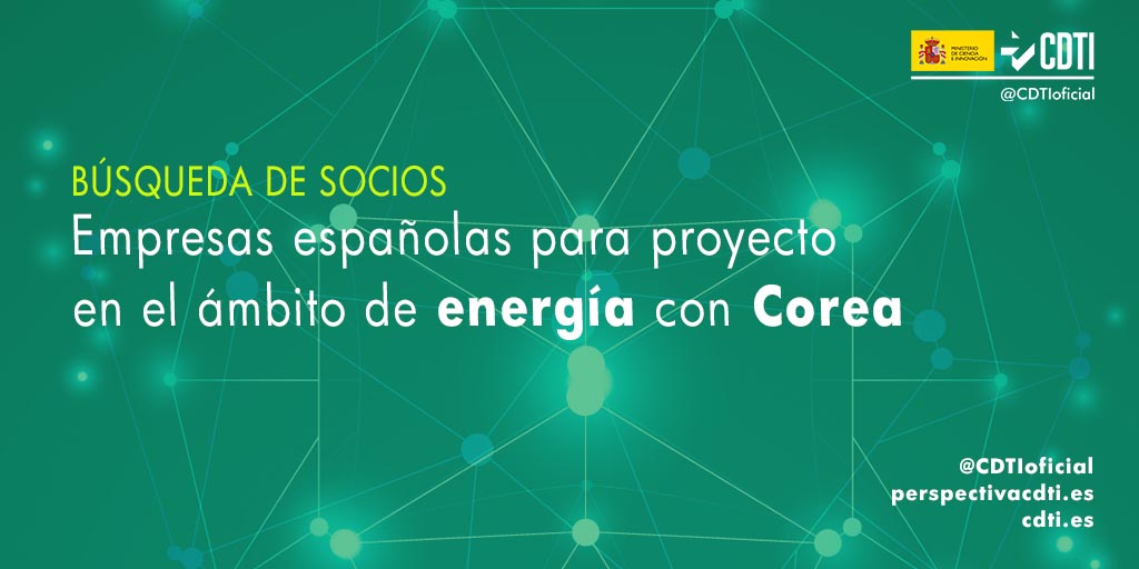 Búsqueda de socios españoles para colaborar en un proyecto en el ámbito de la energía con Corea