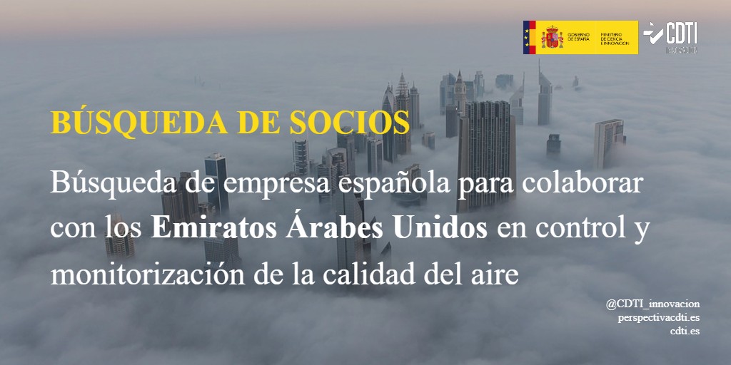 Búsqueda de una empresa española para colaborar con los Emiratos Árabes Unidos en el control y monitorización de la calidad del aire