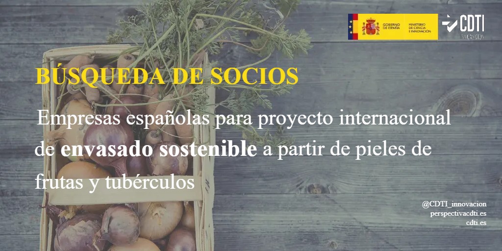 Búsqueda de empresas españolas interesadas en colaborar en un proyecto internacional para el envasado sostenible a partir de pieles de fruta y tubérculos