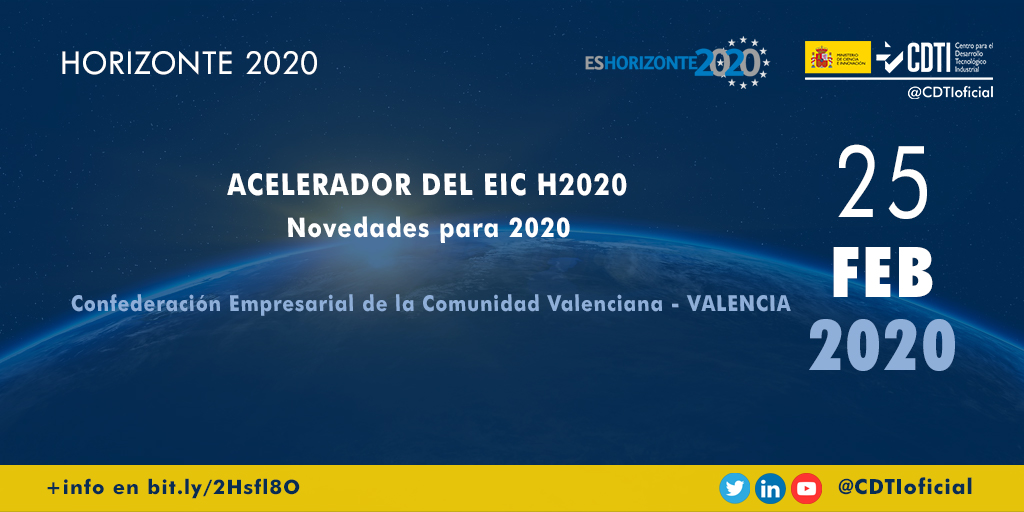 HORIZONTE 2020 | @CDTIoficial presenta las novedades del Programa Acelerador del Consejo Europeo de Innovación en #Valencia