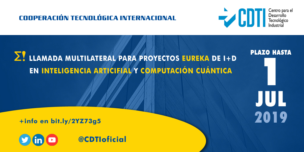 COOPERACIÓN TECNOLÓGICA INTERNACIONAL | Abierta la convocatoria multilateral para proyectos de I+D en Inteligencia Artificial y Computación Cuántica de #Eureka