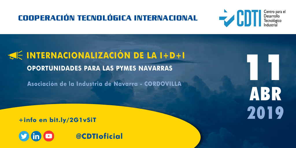 COOPERACIÓN TECNOLÓGICA INTERNACIONAL | @CDTIoficial participa en una jornada sobre las oportunidades de internacionalización de la I+D+i para las pymes navarras