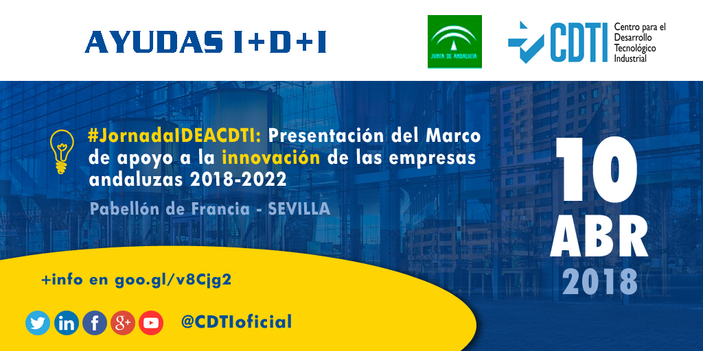 AYUDAS I+D+I | #JornadaIDEACDTI de @CDTIoficial e @IdeaJunta sobre los programas de ayudas e instrumentos de apoyo a la #innovacion