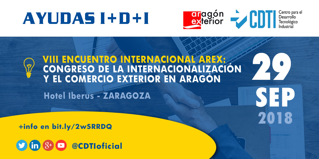 AYUDAS I+D+I | VIII #EncuentroArex sobre innovación y exportación con @CDTIoficial