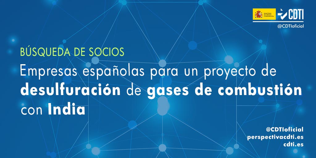 Búsqueda de socios españoles para colaborar en un proyecto tecnológico para la desulfuración de gases de combustión (FGD) con India