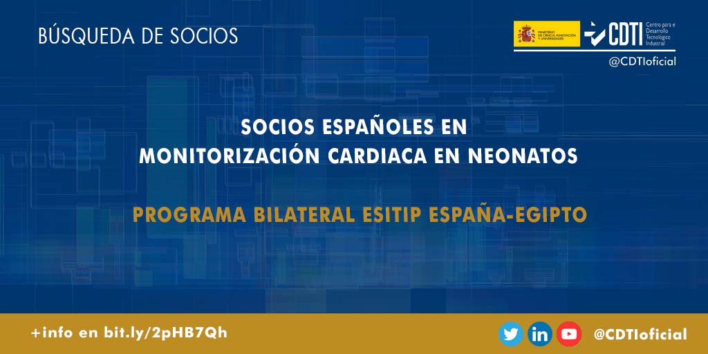 BÚSQUEDA DE SOCIO |@CDTIoficial busca una empresa española para participar en un proyecto internacional que monitoriza la frecuencia cardíaca en neonatos