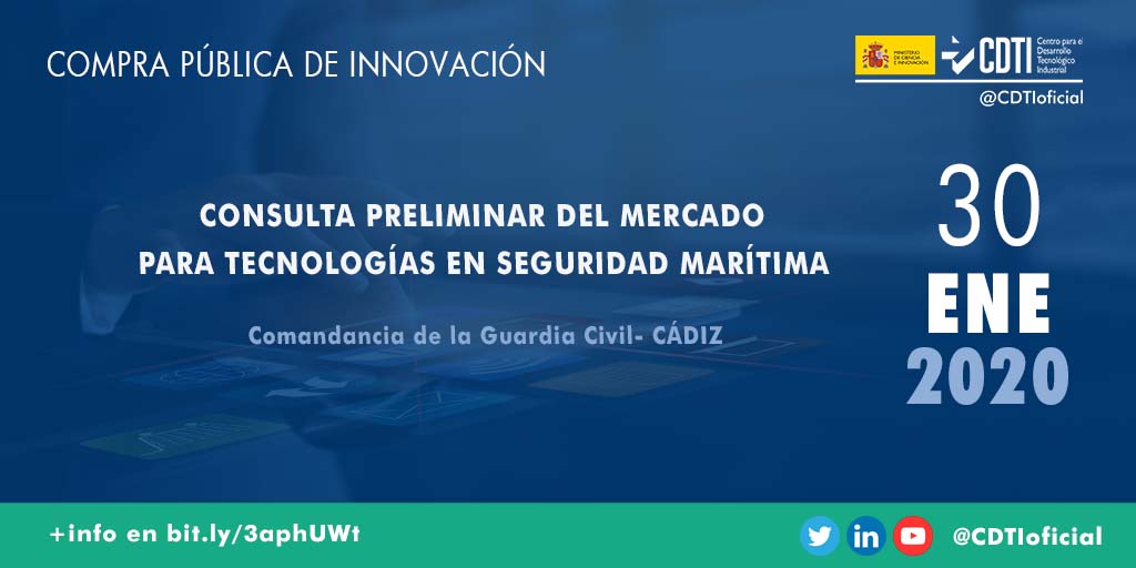 COMPRA PÚBLICA DE INNOVACIÓN | @CDTIoficial presenta la Consulta Preliminar del Mercado sobre tecnologías relacionadas con la Seguridad Marítima en #Cadiz