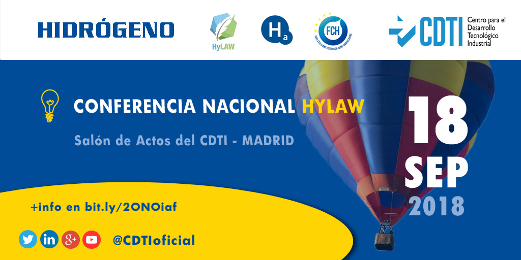 HIDRÓGENO | Conferencia Nacional #HyLAW @H2Europe con @CDTIoficial y @HidrogenoAragon