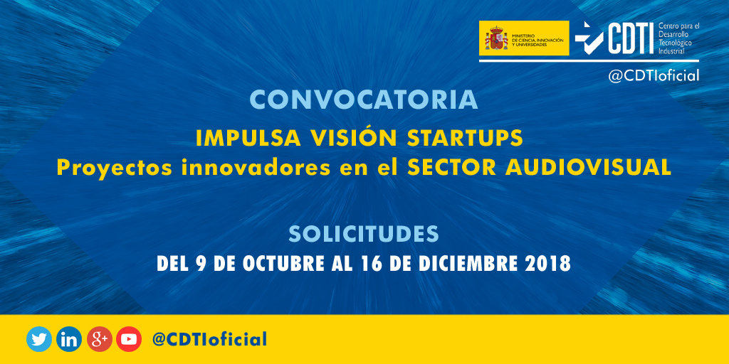 AUDIOVISUAL | Permanece abierta la IV Convocatoria de la aceleradora de #startups Impulsa Visión de #RTVE