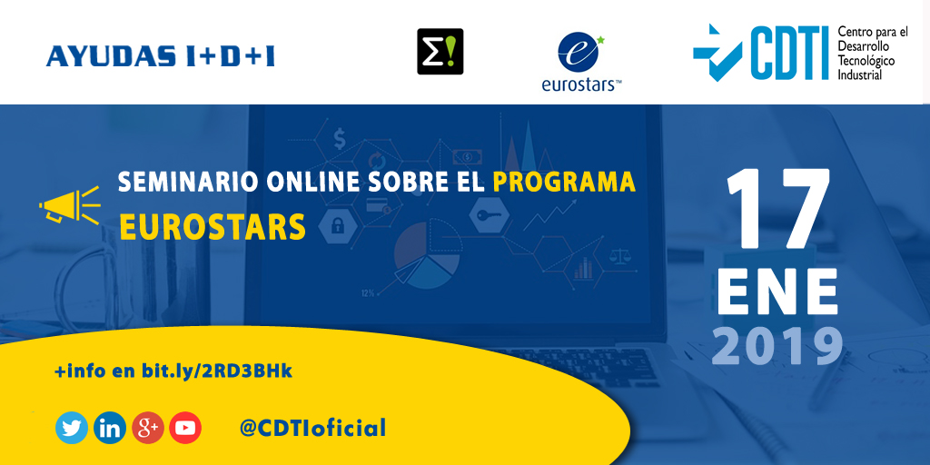 AYUDAS I+D+I | @CDTIoficial organiza un seminario online sobre el Programa #EUROSTARS