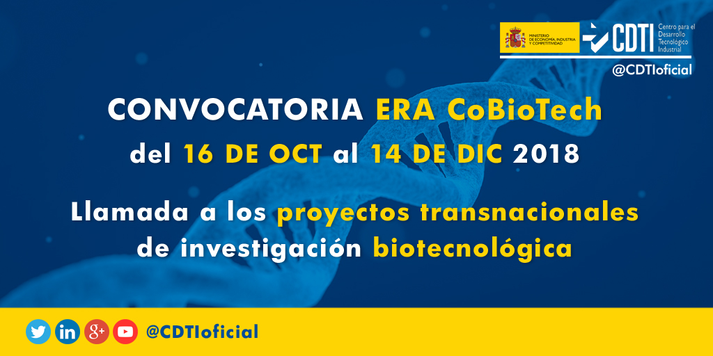 HORIZONTE 2020 | Pre-anuncio de la convocatoria @ERA_CoBioTech de @EsHorizonte2020