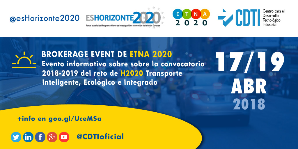 #H2020 | @CDTIoficial participa en el Brokerage Event de @ETNA2020network sobre innovación en transportes