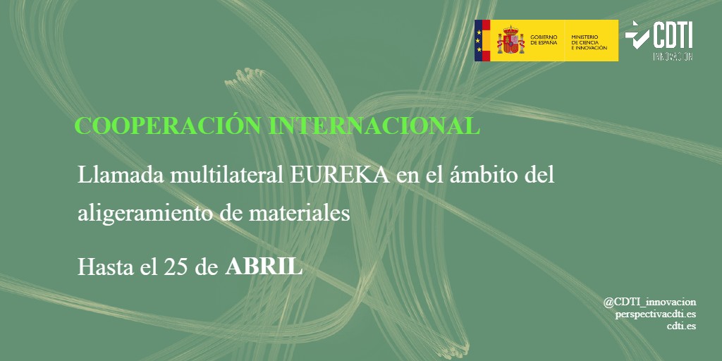 El CDTI Innovación difunde una Llamada Eureka en el ámbito del aligeramiento de materiales