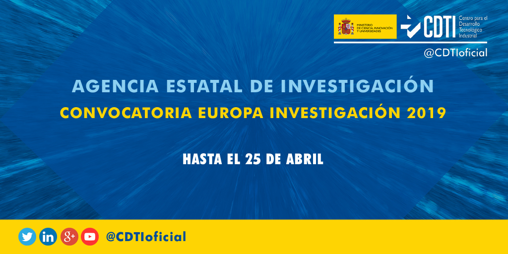 HORIZONTE 2020 | Ya está abierto el plazo para la presentación de solicitudes de acciones de dinamización "Europa investigación" para preparación de propuestas a #H2020