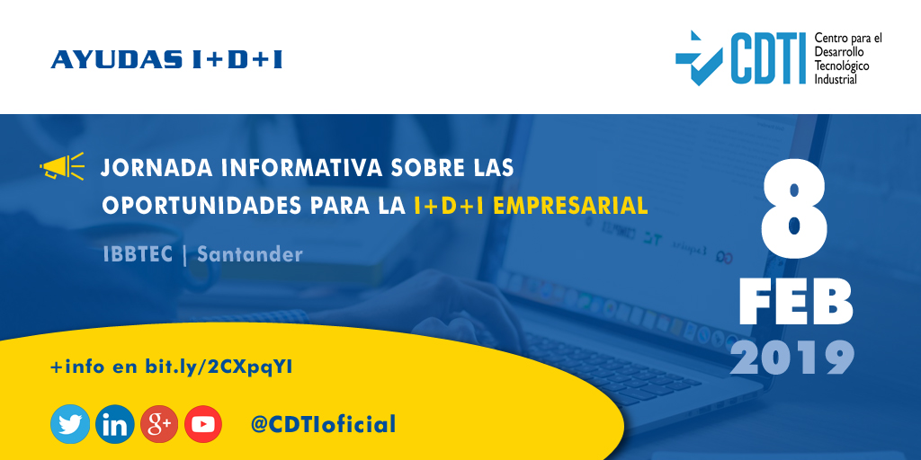 AYUDAS I+D+I | @CDTIoficial presentará las oportunidades de financiación en I+D+i para las empresas cántabras