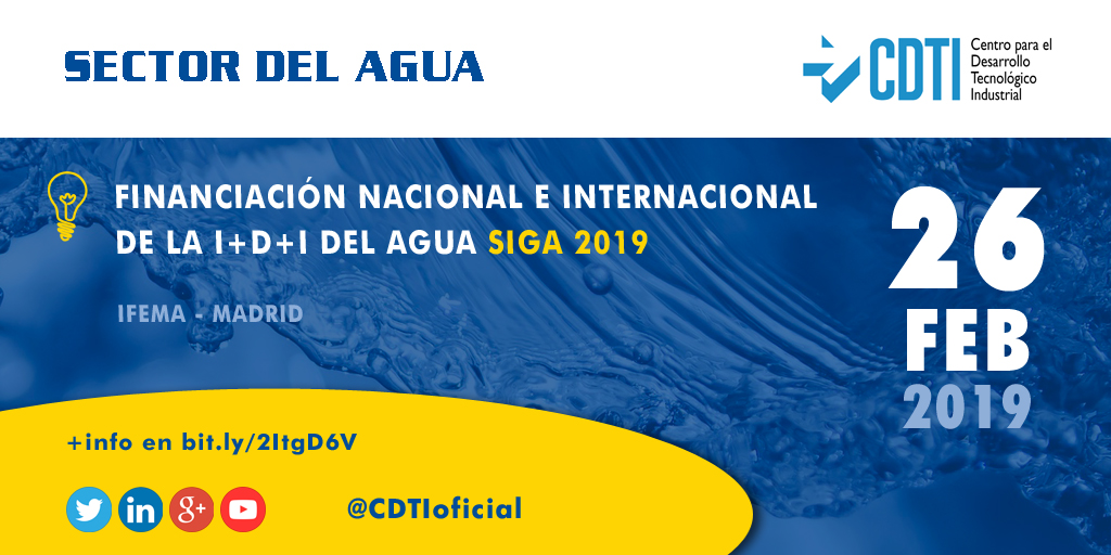 SECTOR DEL AGUA | @CDTIoficial presenta sus ayudas financieras a la I+D+i en #SIGA2019