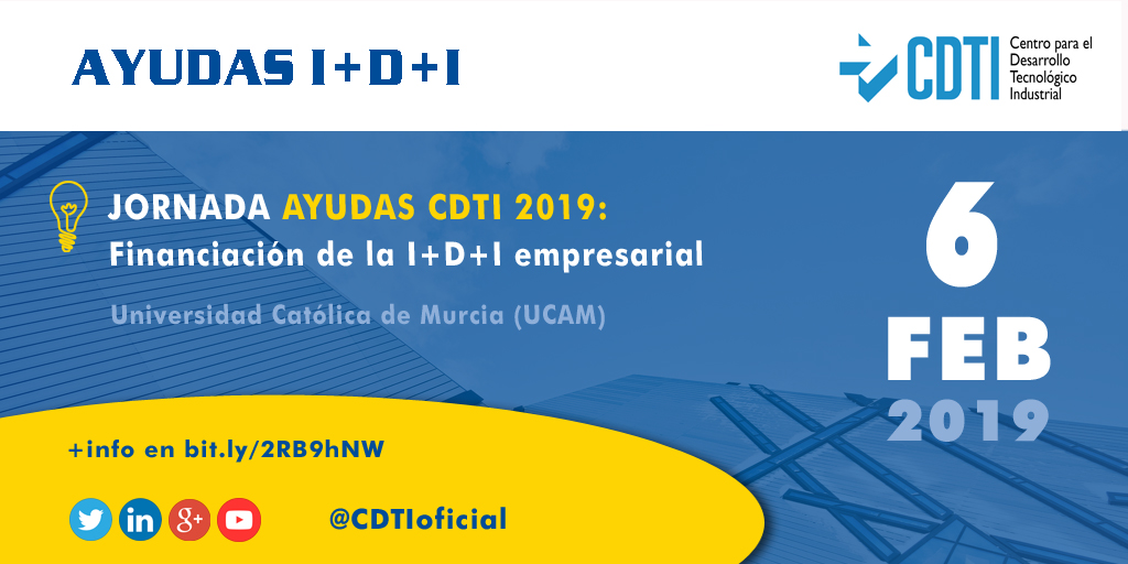 AYUDAS I+D+I | @CDTIoficial presenta sus instrumentos de apoyo a la I+D+i empresarial en #Murcia