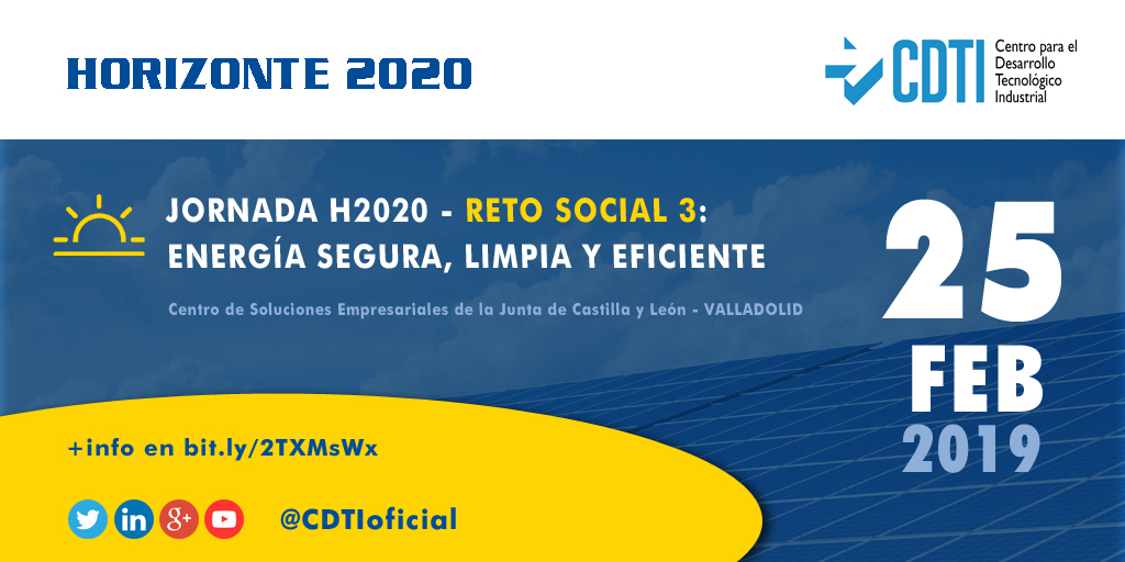 HORIZONTE 2020 | @CDTIoficial presenta en #Valladolid el Programa de Trabajo 2019 de Energía en #H2020