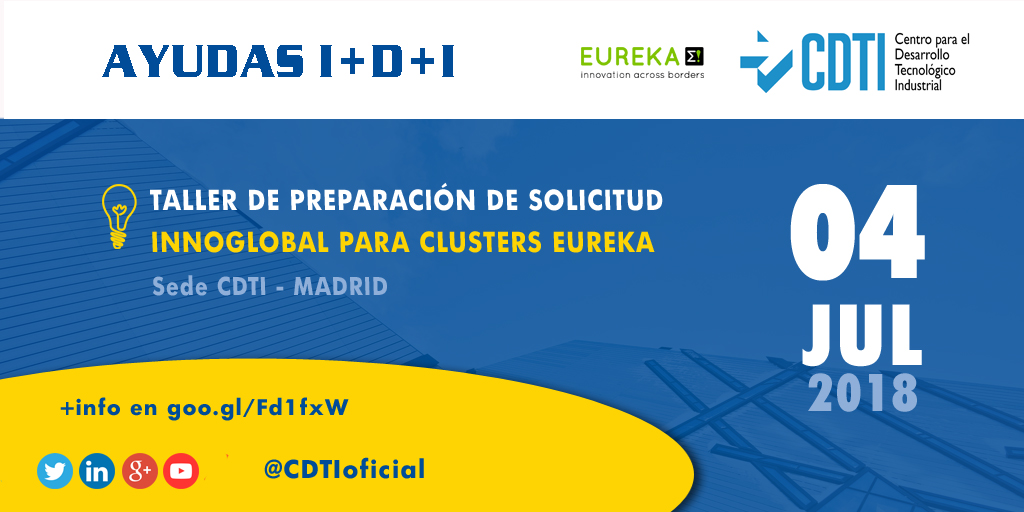 AYUDAS I+D+I | Taller de preparación de solicitudes #Innoglobal para clusters de @CDTIoficial