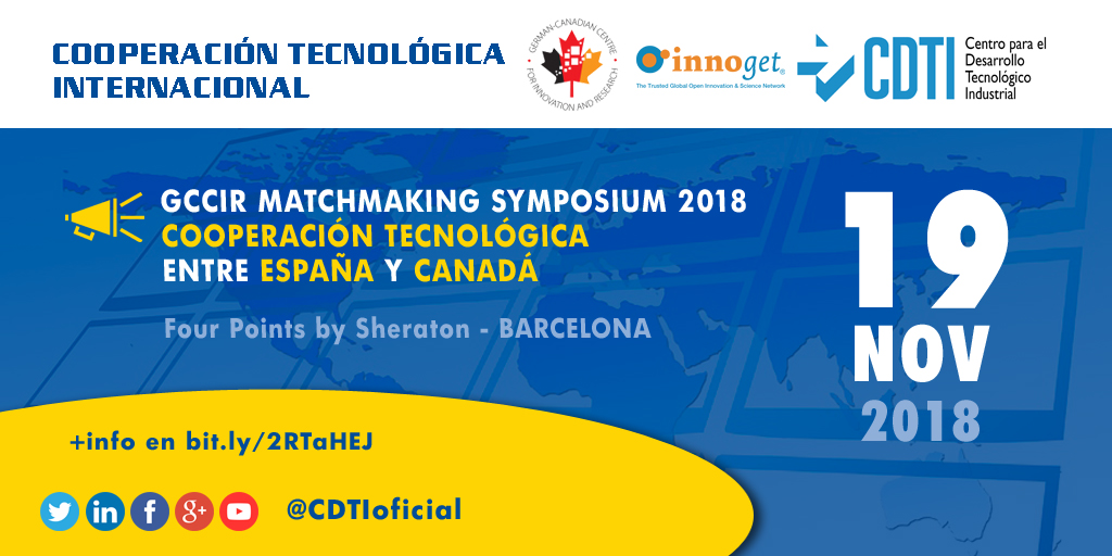 COOPERACIÓN TECNOLÓGICA INTERNACIONAL | @CDTIoficial participa en el simposio GCCIR sobre #CooperaciónTecnológica Canadá-España