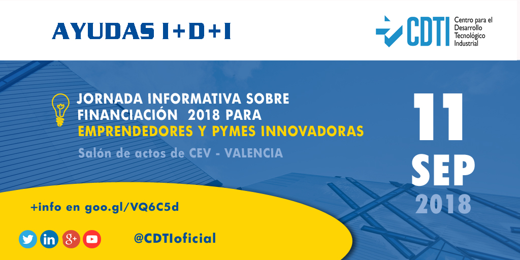 AYUDAS I+D+I | Jornada para emprendedores y Pymes innovadoras en Valencia